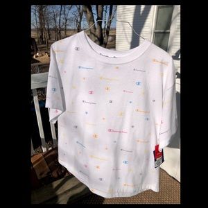 Champion White Multicolor Graffic T-shirt